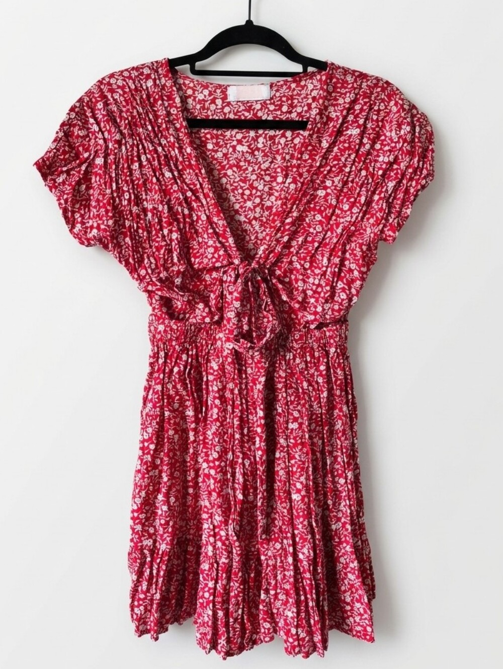 C+D+M Collection Red Floral Tie-Front Mini Dress | Size M | The Latest Scoop